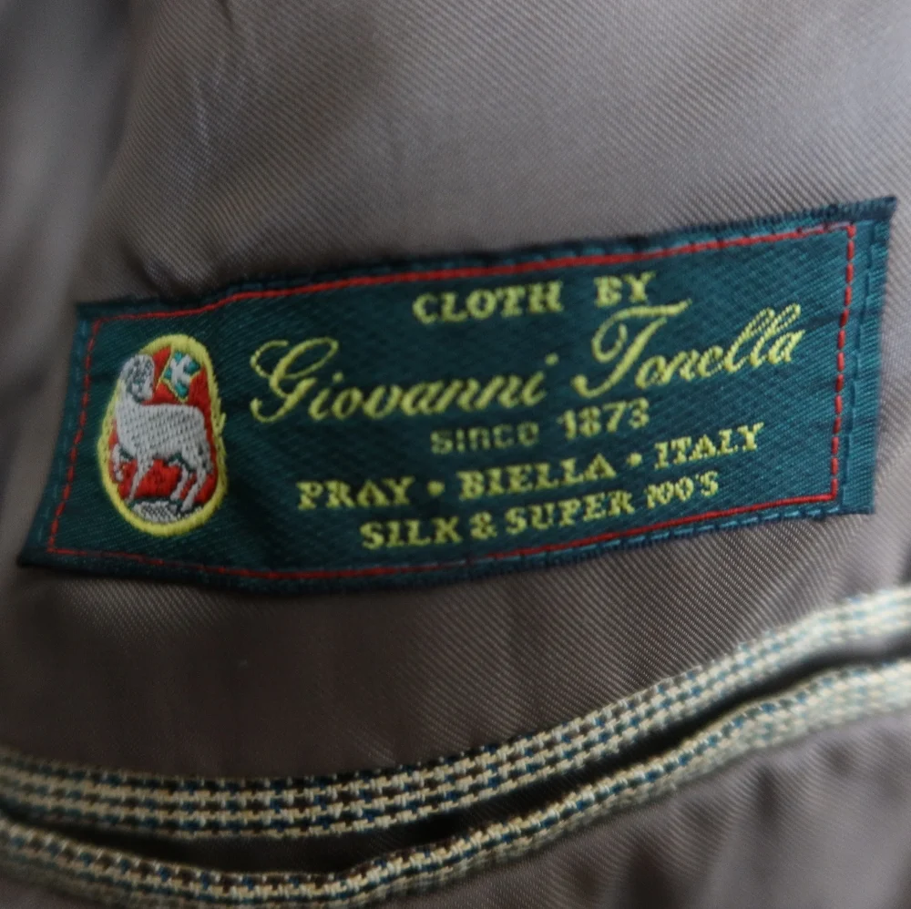 Vintage Club Room Olive Wool Silk Blend Blazer Sports Coat 44R